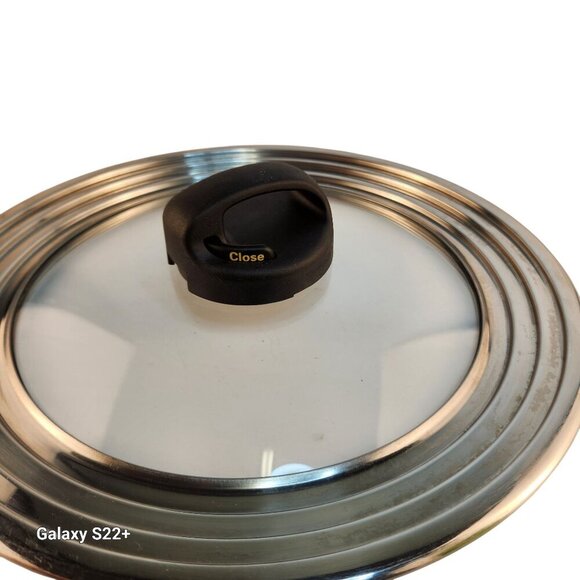 Tempered Glass & Stainless Steel Universal Pot Lid With Venting Knob Handle - Picture 6 of 10